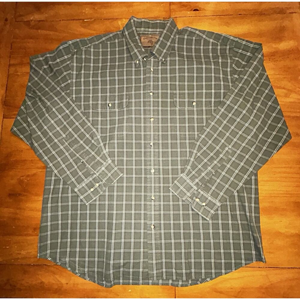 MENS CLEARWATER OUTFITTERS LONG SLEEVE PLAID BUTTON UP SHIRT SIZE XXL